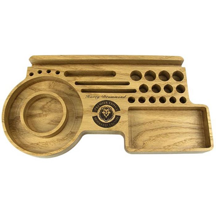 Single Tier Oak Desk Organiser With Full Colour Print main product photo