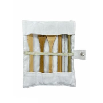 Bamboo Pouch Cutlery Set