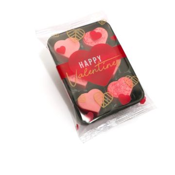 Valentines – Flow Wrapped Tray - Raspberry Heart - Chocolate Truffles