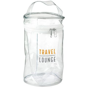Clear PVC Round White Zippered Bag