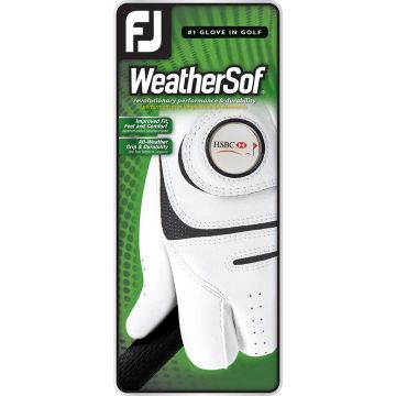 FJ (Footjoy) WeatherSof Golf Glove With Your Logo On The Removable Ball Marker