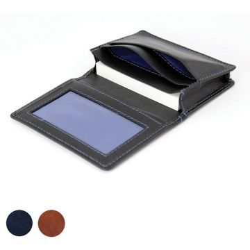Sandringham Nappa Leather Business Card Holder With Travel Or Oyster Card Window