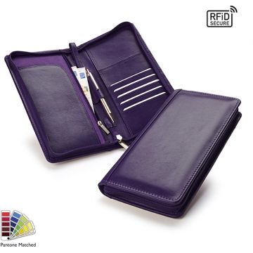 Sandringham Nappa Leather Zipped Travel Wallet With RFID Protection