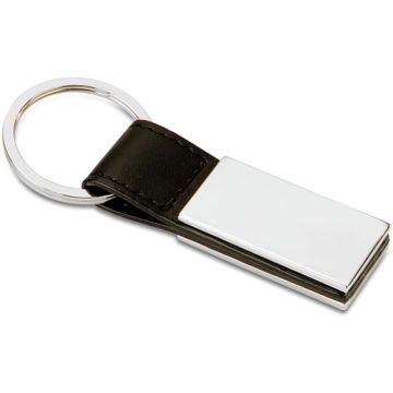 Rectanglo PU And Metal Key Ring