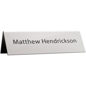 Upside Down Plastic "V" Double Sided Personalised Nameplate - 200mm