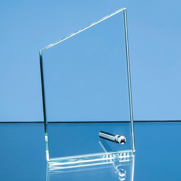 16cm x 10cm x 1cm Jade Glass Peak with Chrome Pin, H or V
