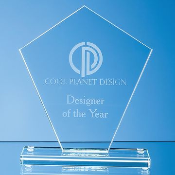 19.5cm x 17.5cm x 1cm Jade Glass Diamond Award