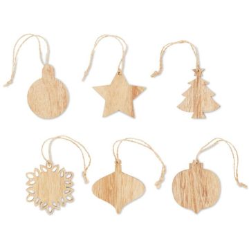 Chriset Set Of Wooden Xmas Ornaments