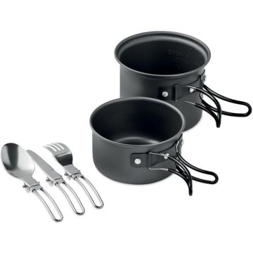 Potty Set 2 Camping Pots With Cutlery