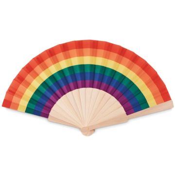 Bowfan Rainbow Wooden Hand Fan