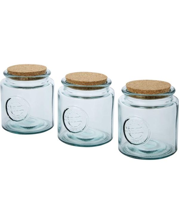 Aire 800 ml 3-Piece Recycled Glass Jar Set