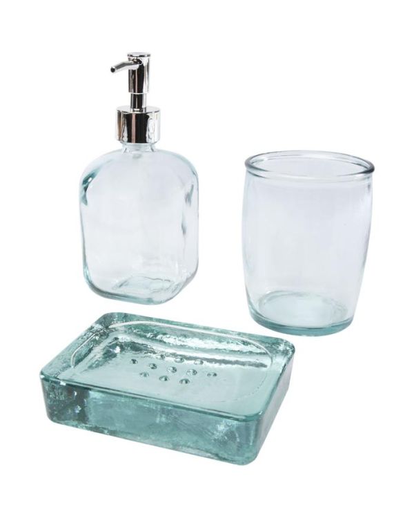 Jabony 3-Piece Recycled Glass Bathroom Set
