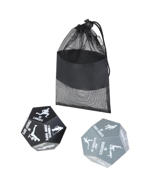 Simmons 2-Piece Fitness Dice Game Set In Recycled PET Pouch