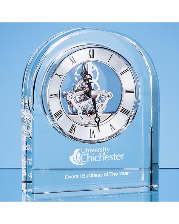 14.5cm Optical Crystal Arched Clock
