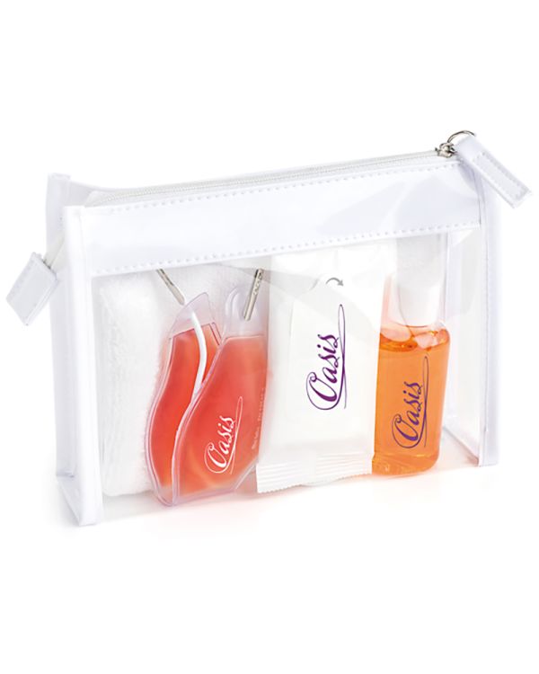 Orange Spa Set In A Clear PVC White Trim Bag