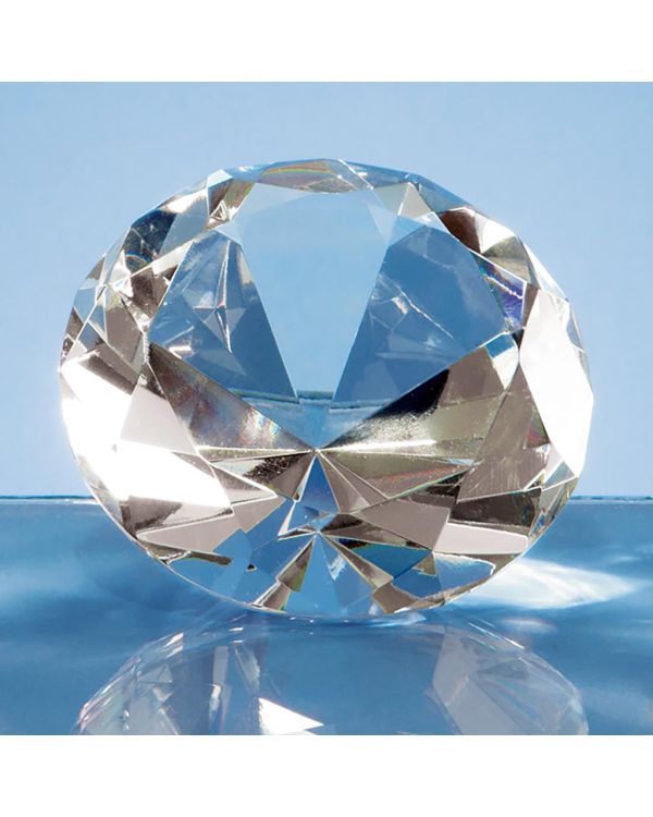 8cm Optical Crystal Clear Diamond Paperweight