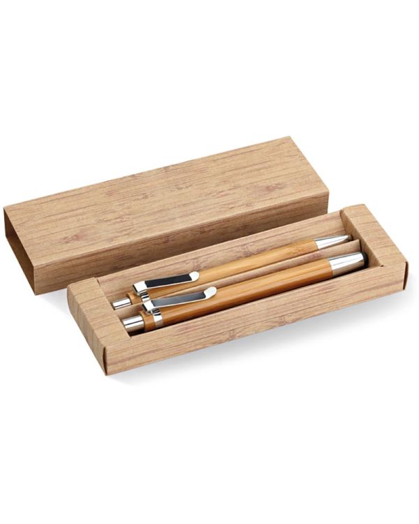 Bambooset Bamboo Pen And Pencil Set