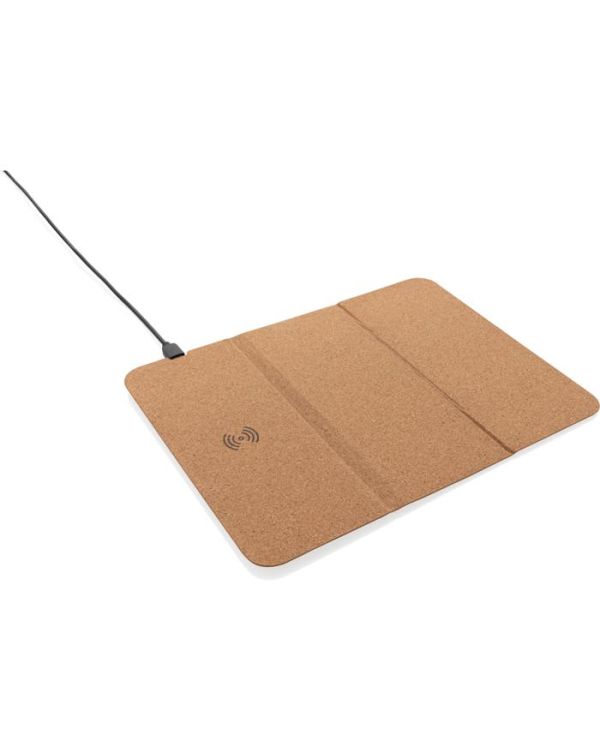 5W Wireless Charging Cork Mousepad And Stand