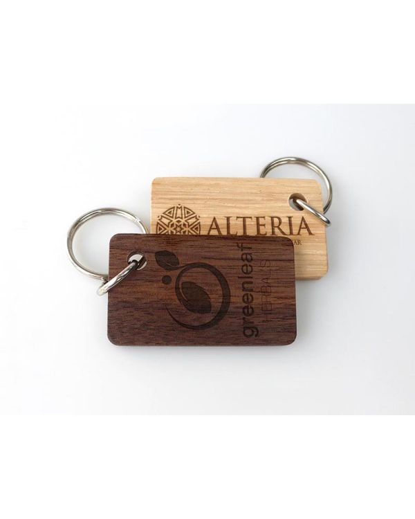 Real Wood Single Sided Engraved Keyrings, Small