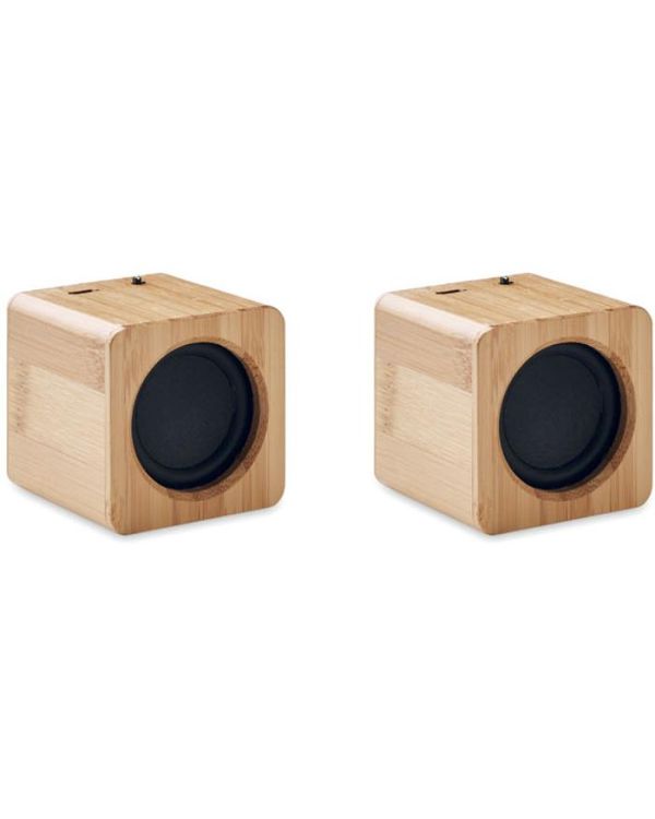 Audio Set Set Of Bamboo Wireless Speaker